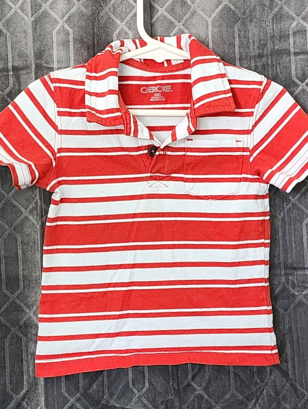 Cherokee Red & White Striped Polo Shirt for Kids